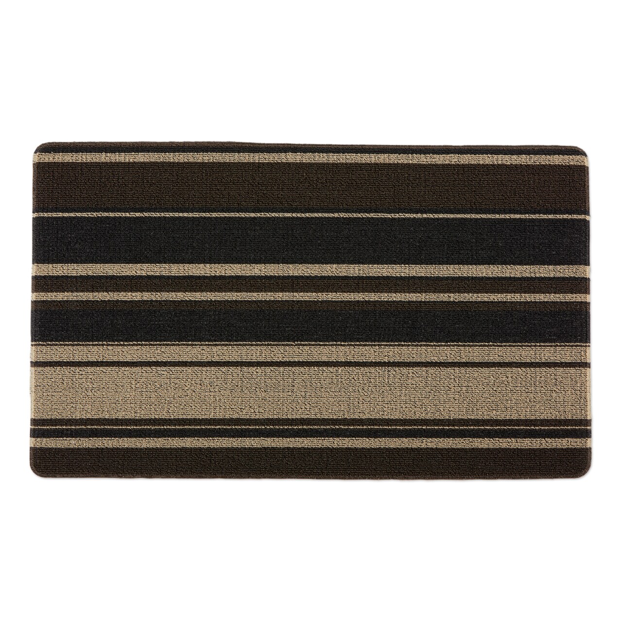 Contemporary Home Living Black and Gray Stripe Tufted Loop Door Mat 17.75&#x22; x 29.5&#x22;